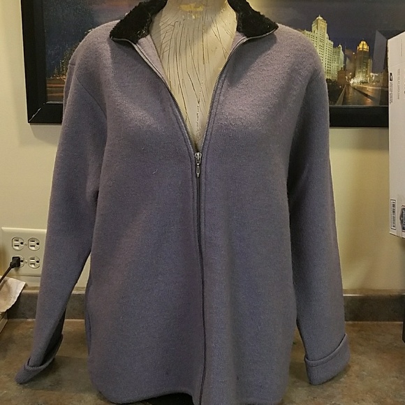 Saks Fifth Avenue Sweaters - Saks fifth avenue Faux Fur Collar Sweater  Size L